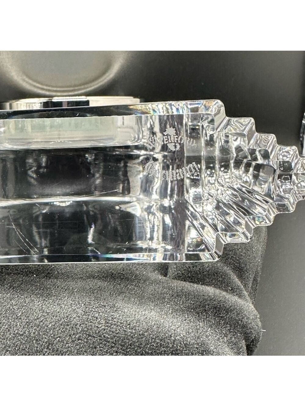 Waterford Crystal Art Deco Clock - Large 7" Tall - Picture 13 of 16